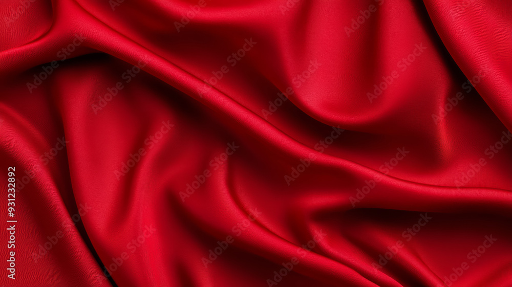 Velvet red cloth with elegant curves and folds reminiscent of rich holiday decor subtle gold accents luxurious fabric texture abstract background for Christmas themes Velvet red cloth with elegant curves and folds reminiscent of rich holiday decor subtle gold accents luxurious fabric texture abstract background for Christmas themes
