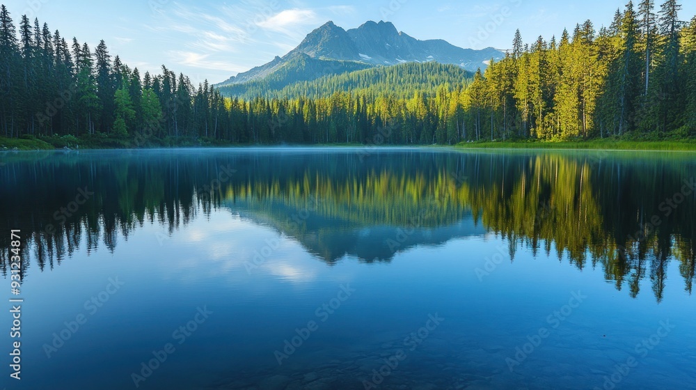 Serene Mountain Lake Reflection Serene Mountain Lake Reflection