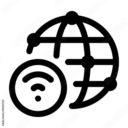 Global Internet Line Icon