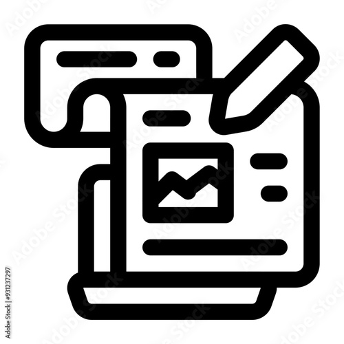 Blogging and Writing Line Icon