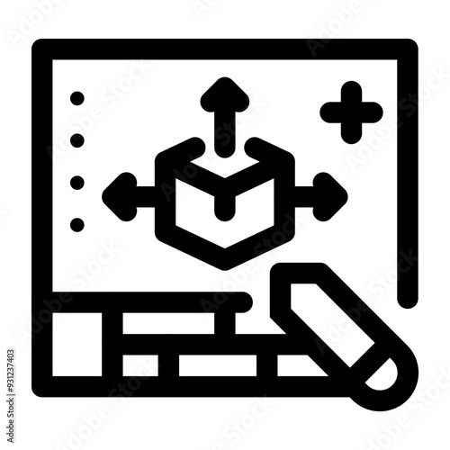 3D Artist Line Icon