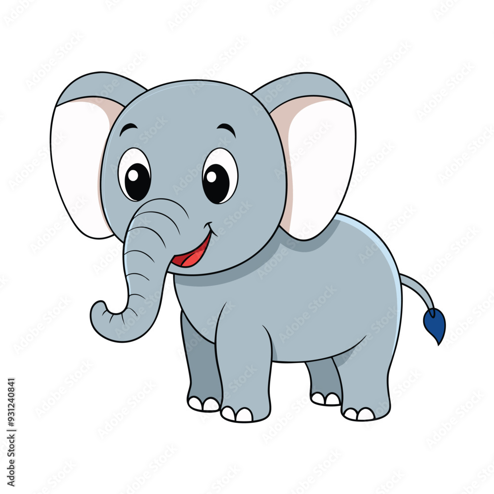 Naklejka premium elephant white background vector illustration
