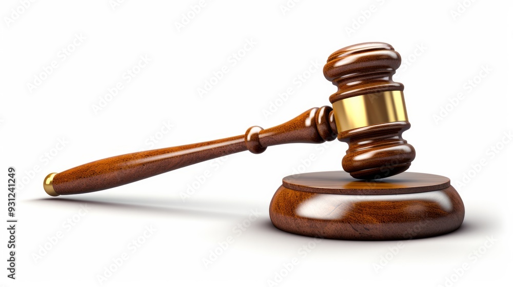 Judge gavel or court hammer isolated on white background. Neural network ai generated art Judge gavel or court hammer isolated on white background. Neural network ai generated art