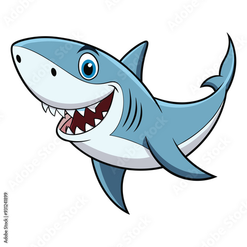 shark white background vector illustration