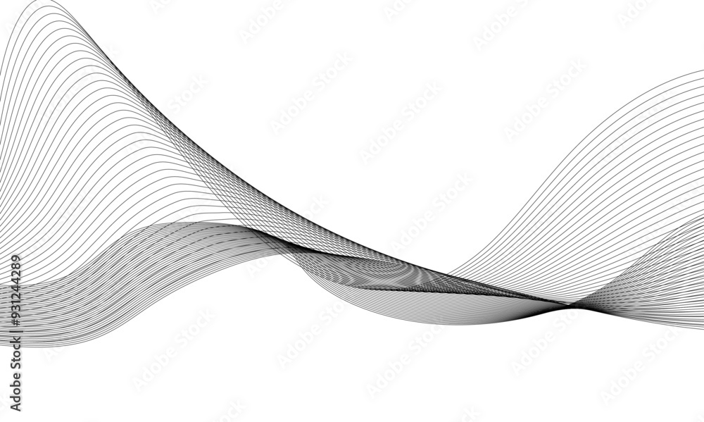 Abstract grey smooth element wavy modern curve lines on transparent background. Digital frequency track equalizer. Abstract frequency sound wave lines, twisted curve lines and technology background. Abstract grey smooth element wavy modern curve lines on transparent background. Digital frequency track equalizer. Abstract frequency sound wave lines, twisted curve lines and technology background.