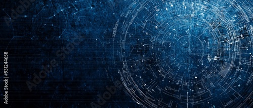 Obraz na płótnie Blueprint for futuristic tech, Generative AI