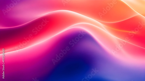 Abstract waves of color in vibrant hues of pink and blue.