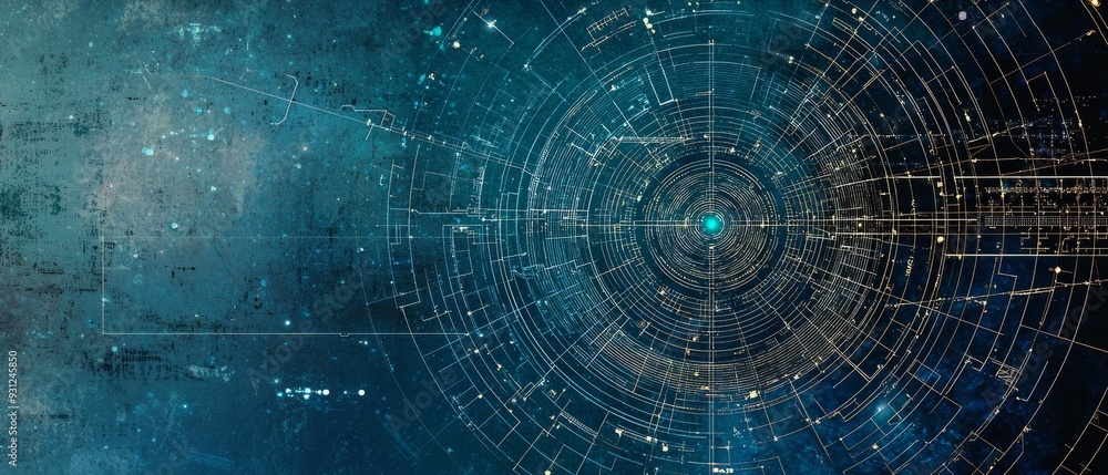 Fototapeta premium Blueprint of advanced technology, Generative AI