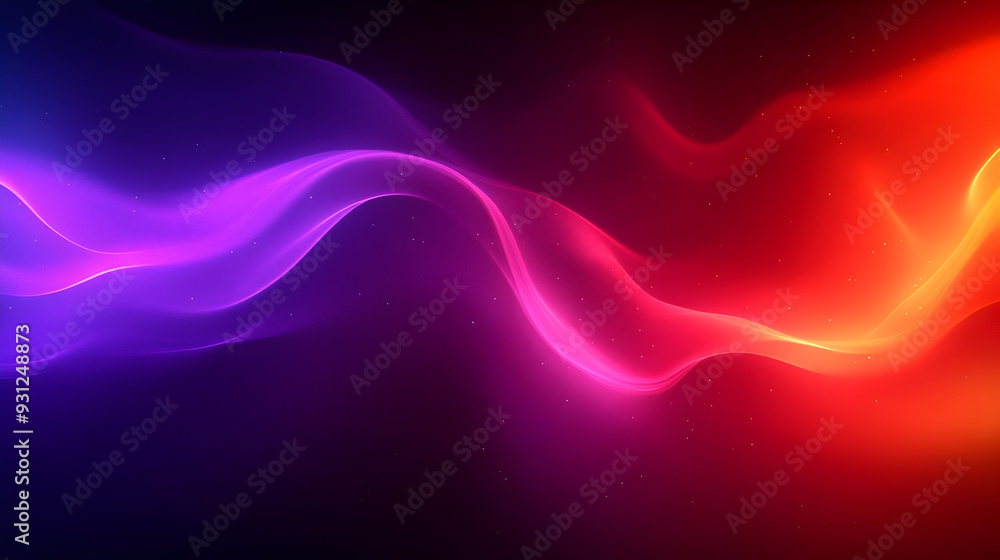 Abstract waves of purple and orange light create a dynamic background. Abstract waves of purple and orange light create a dynamic background.