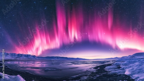 Wallpaper Mural A stunning display of the aurora borealis illuminating a serene landscape at twilight. Torontodigital.ca