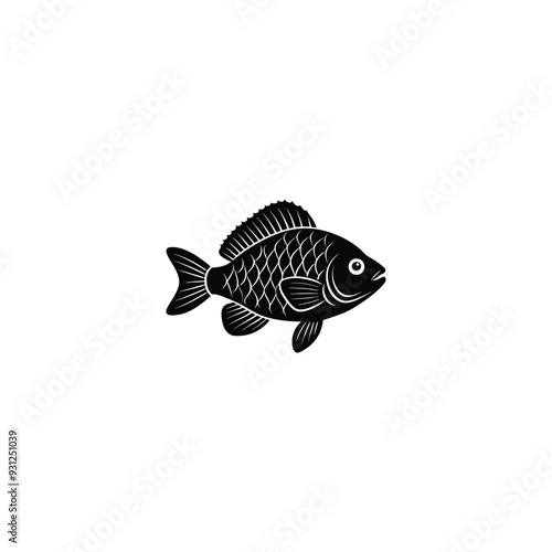 Beautiful vector hand drawn lavender fish Illustration