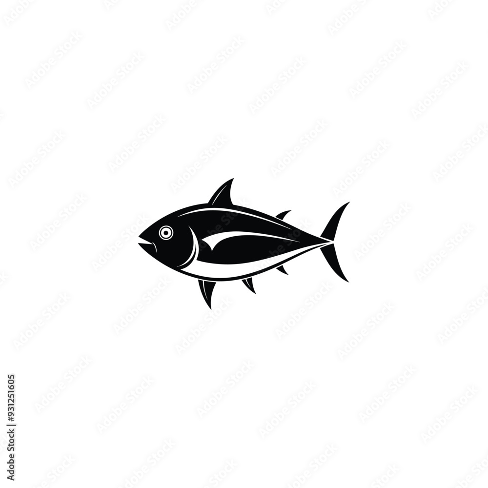 Tuna fish logo icon outline illustration. Salmon tuna fish line icon seafood logo Tuna fish logo icon outline illustration. Salmon tuna fish line icon seafood logo