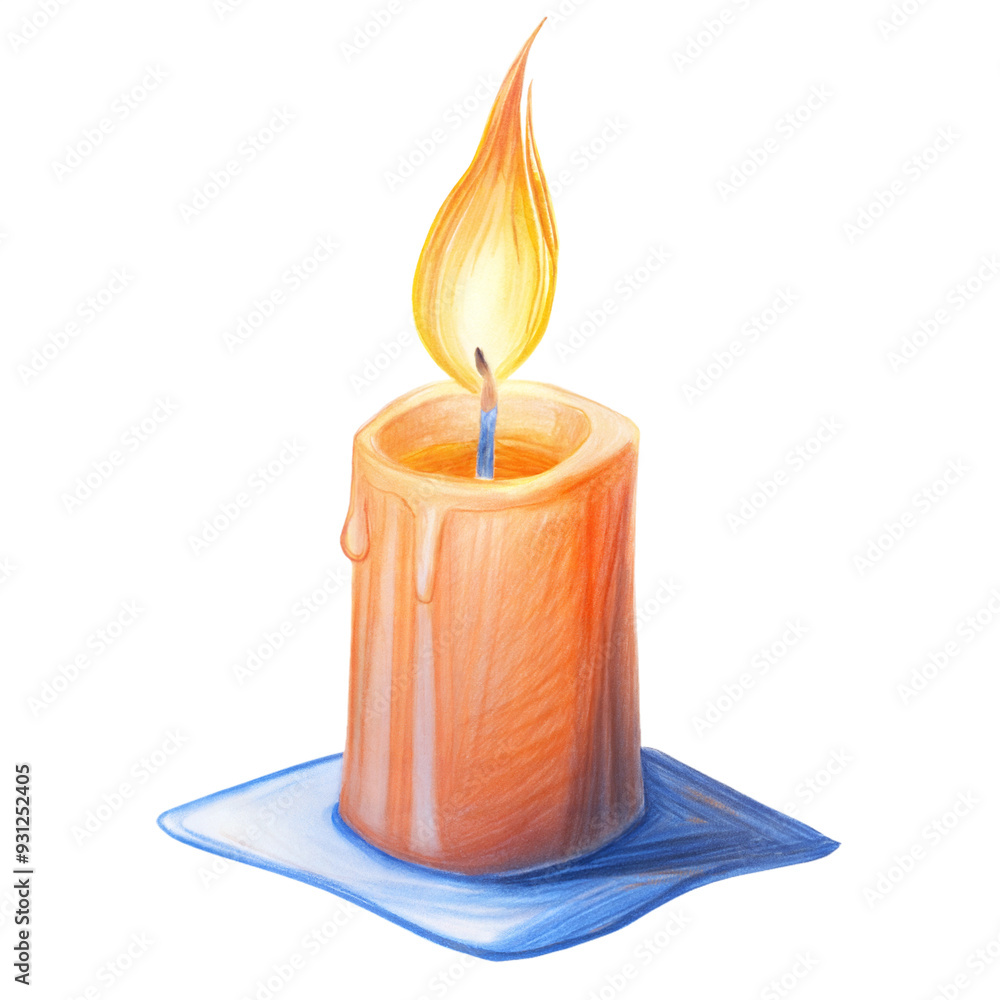 a flickering candle 3d sketch illustration a flickering candle 3d sketch illustration