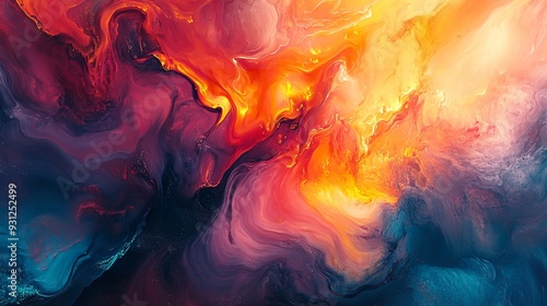 Abstract art background with vibrant colors and brush strokes.