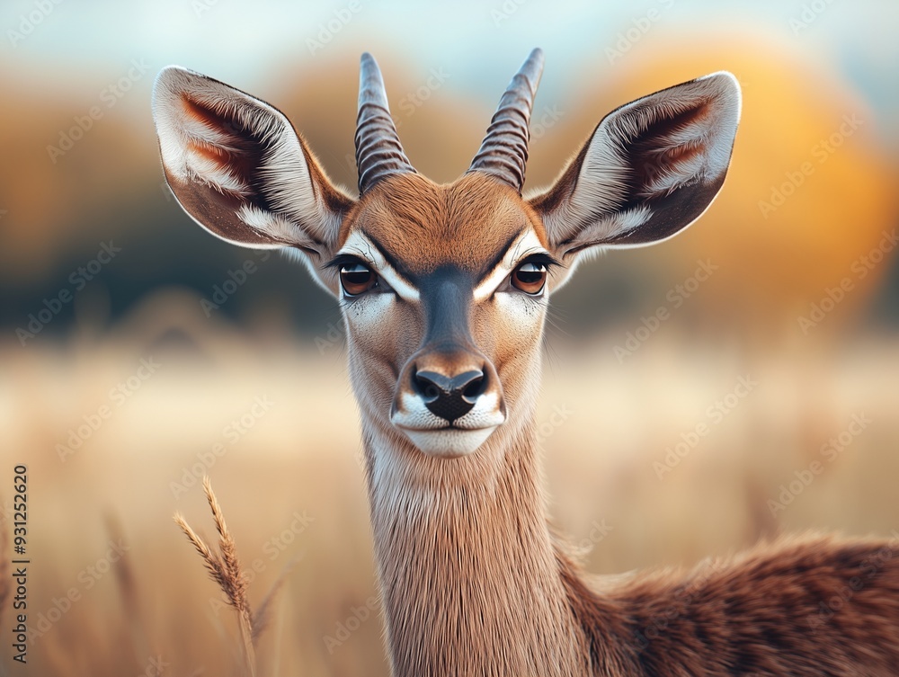 Kudu Close Up, Wild Antelope in African Savanna Kudu Close Up, Wild Antelope in African Savanna