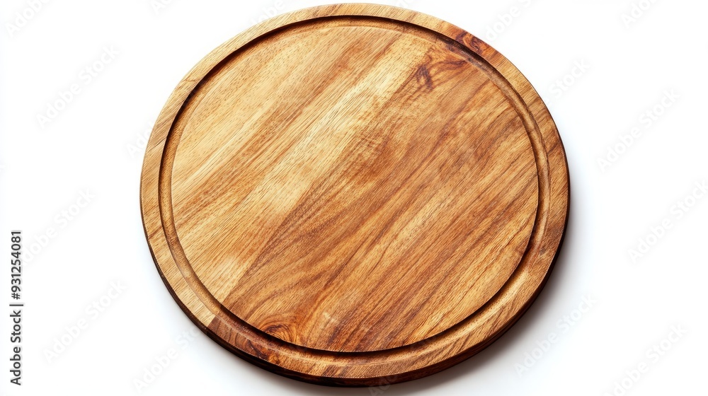 Round wooden pizza board or tray isolated on white background Round wooden pizza board or tray isolated on white background