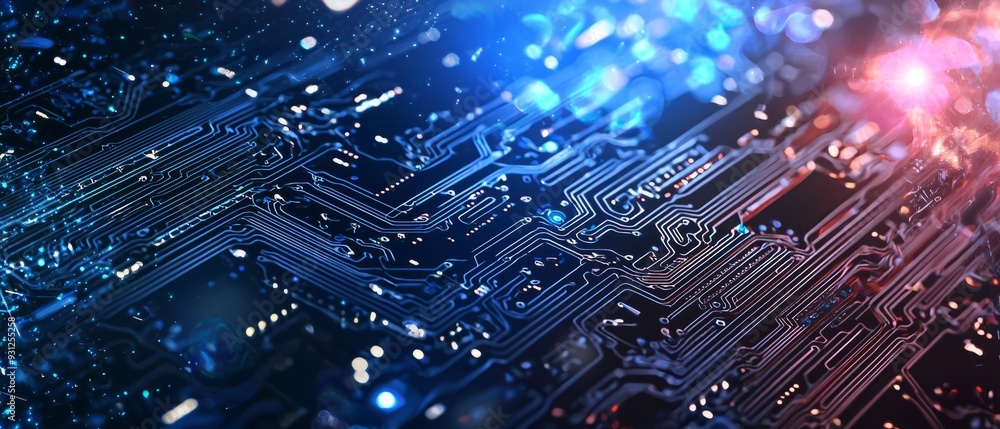 Tech blueprint with circuit diagrams, Generative AI Tech blueprint with circuit diagrams, Generative AI
