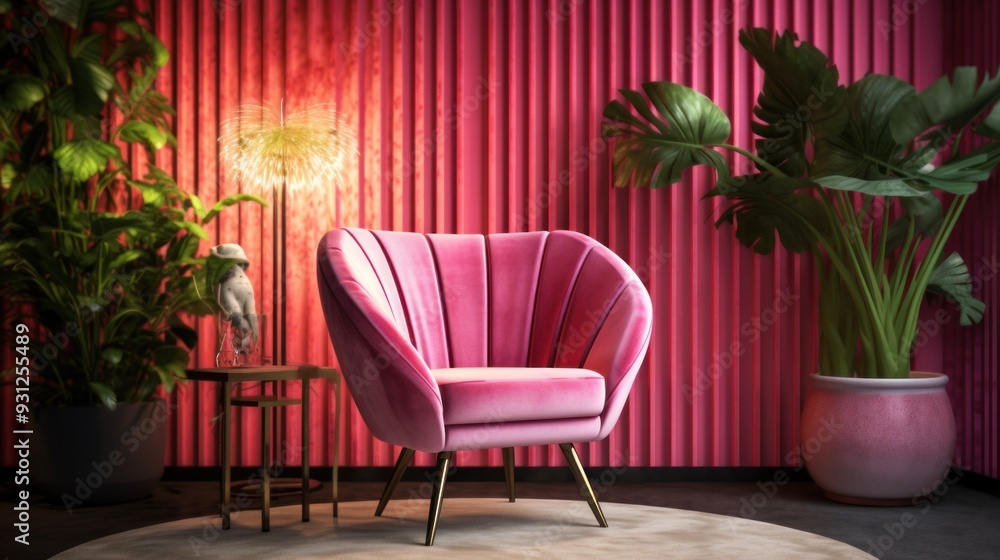 Pink Velvet Chair Interior Design Pink Velvet Chair Interior Design