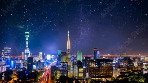 Wallpaper Mural Metropolitan Majesty: 4K Timelapse Capturing the Changing Cityscape from Dawn to Dusk Torontodigital.ca