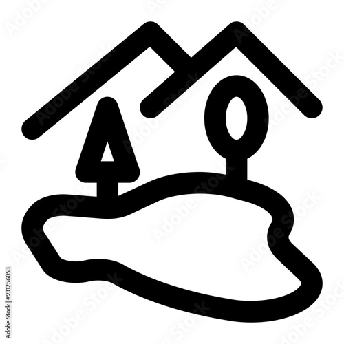 crater lake, volcanic lake, volcanic, lake, natural, scenery, geography outline icon