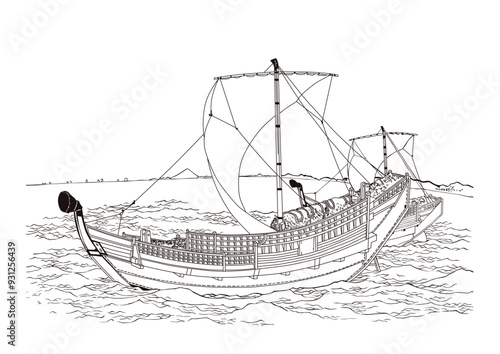 上總ノ海路　線画