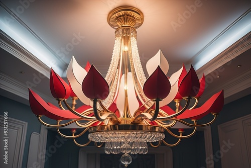 Luxury chandelier in classic interior. generative ai