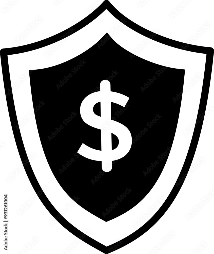 Dollar Shield vector icon. Financial security icon. Replaceable vector design. Dollar Shield vector icon. Financial security icon. Replaceable vector design.