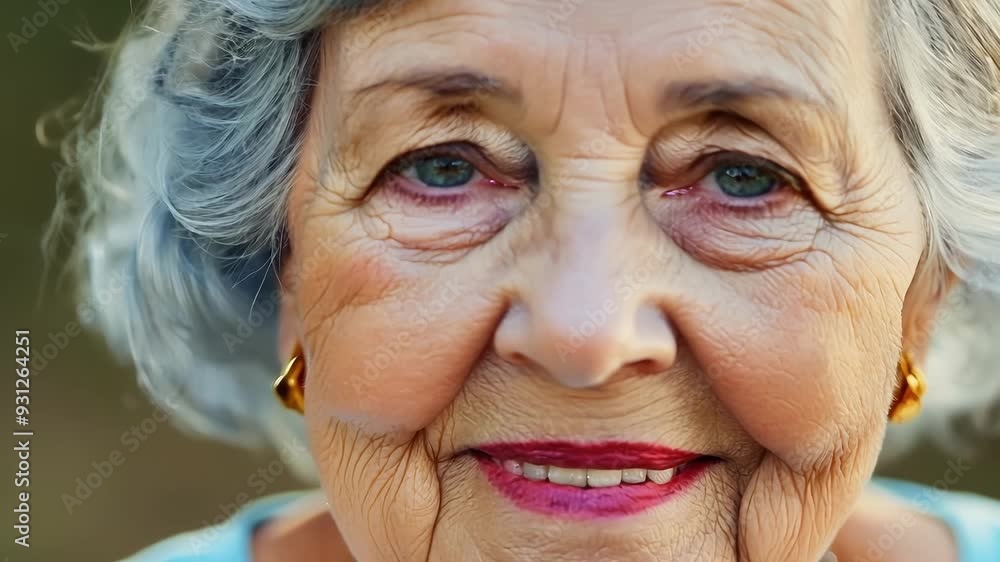 Elderly woman exudes contentment and peace, smiling subtly with wrinkles and silver hair, embodying graceful aging and natural beauty Elderly woman exudes contentment and peace, smiling subtly with wrinkles and silver hair, embodying graceful aging and natural beauty