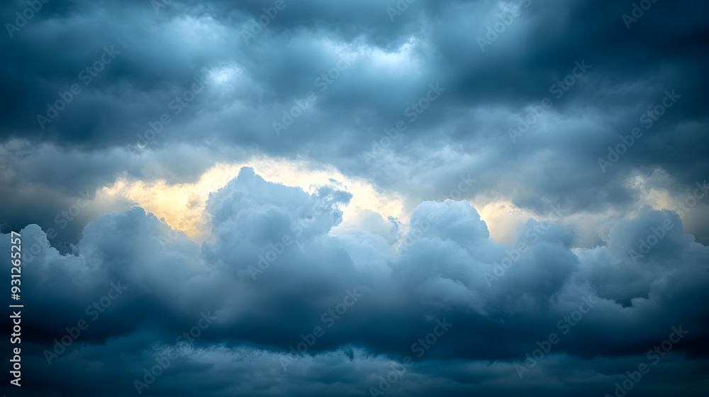 Obraz premium Dramatic clouds in a moody sky, hinting at an approaching storm.