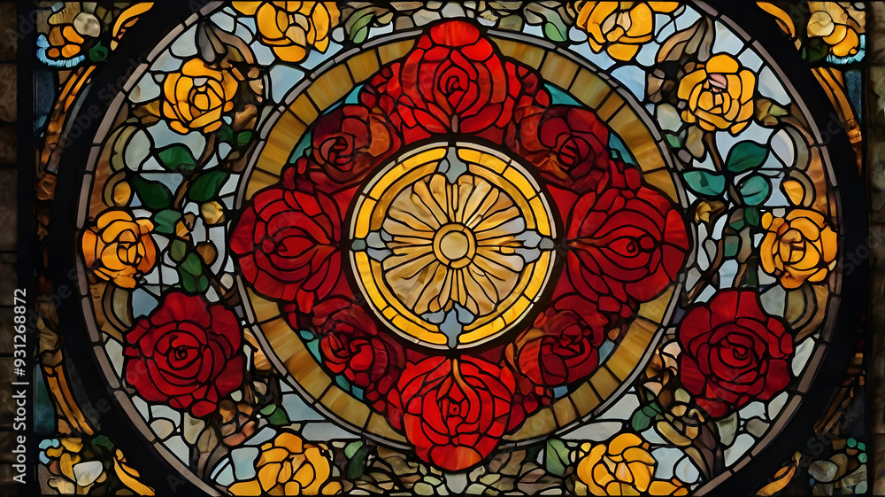 stained glass window in the church of the holy sepulchre, ai generated stained glass window in the church of the holy sepulchre, ai generated