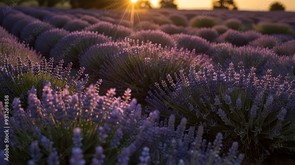 Naklejka premium field of lavender, ai generated