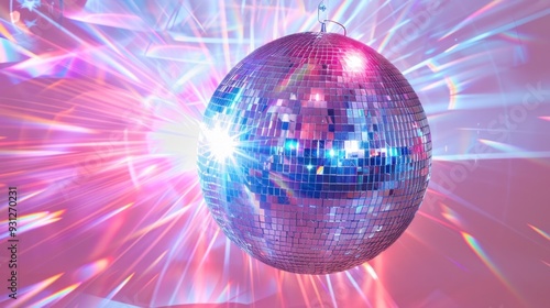 Shimmering Disco Ball with Colorful Light Effects