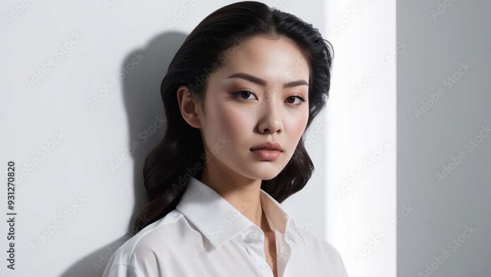 Asian female model isolated on white background Asian female model isolated on white background