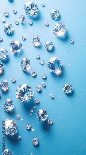 Diamonds on blue background