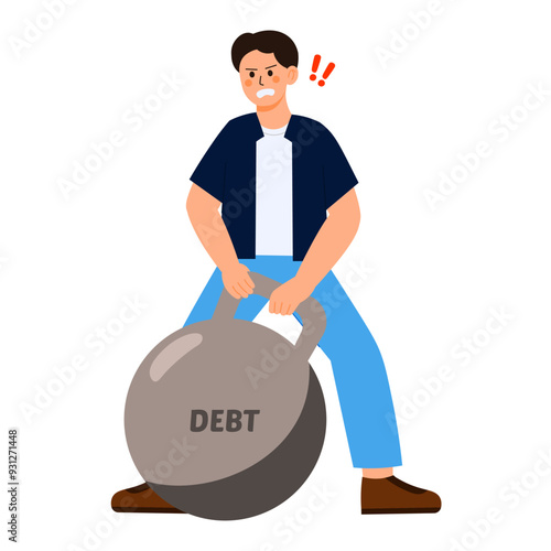 Financial Struggle Character 2 Men Have Debts 1