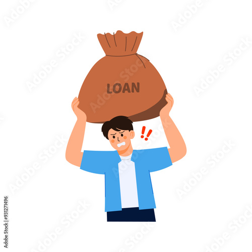 Financial Struggle Character 2 Men Have Loan Obligations
