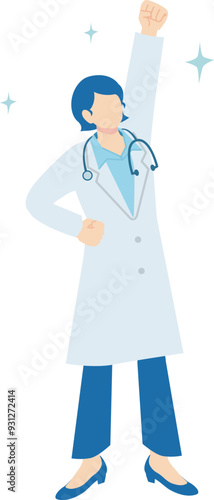 白衣のお医者さんのベクターイラスト