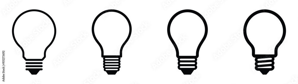Light Bulb icon set, Idea icon symbol EPS 10 vector Light Bulb icon set, Idea icon symbol EPS 10 vector