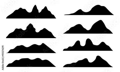 black mountain silhouette design elements collection