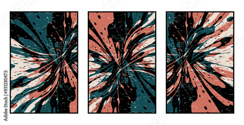 Set of 3 Abstract pattern. Illustration for printing on wall decorations. For use in graphics.