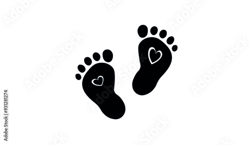 Baby feet icon vector, filled flat sign, solid pictogram isolated on white. Symbol, logo illustration