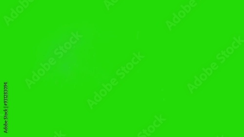 Suppressed fire Realistic gun shot muzzle flashes set. on looping isolated green screen transparent background