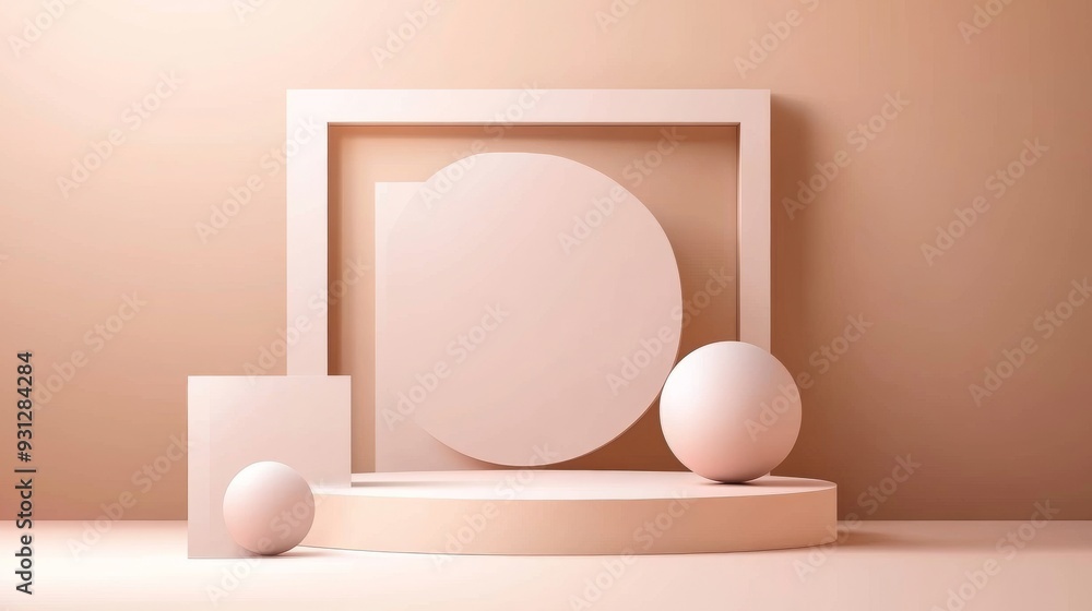 Fototapeta premium Abstract background with a podium for product presentation