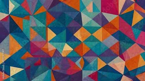 Overlapping Triangles in Vibrant Blues, Purples, and Pinks.