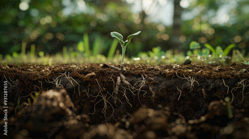 Foto de Ground cross section displays symbolic weed, hinting at hidden ...
