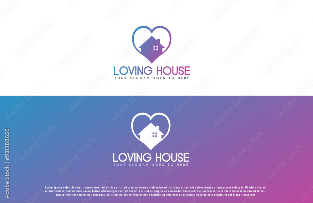 lovely home logo design . love home logo . love home logo concept. house love icon logo design . lovely home logo design . love home logo . love home logo concept. house love icon logo design .