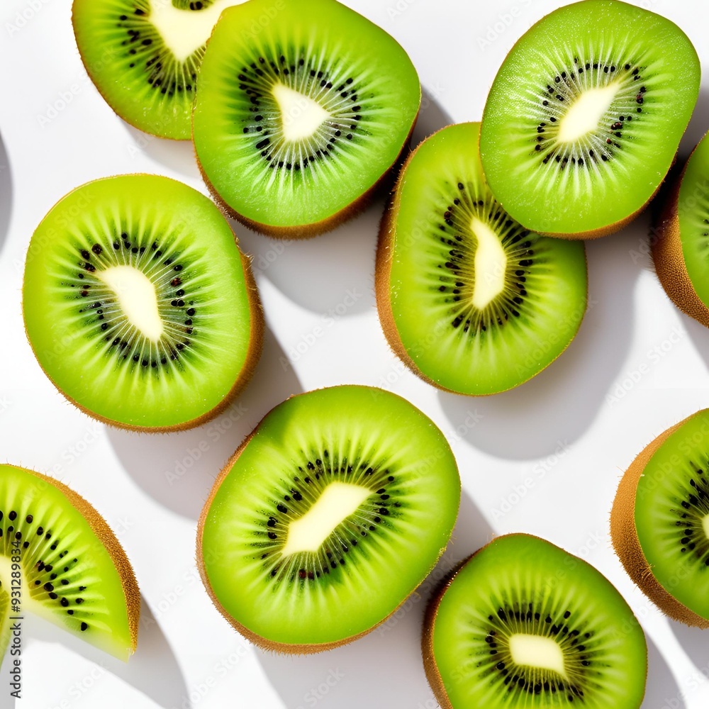 Fototapeta premium Kiwi Fruit Sliced on a Plate
