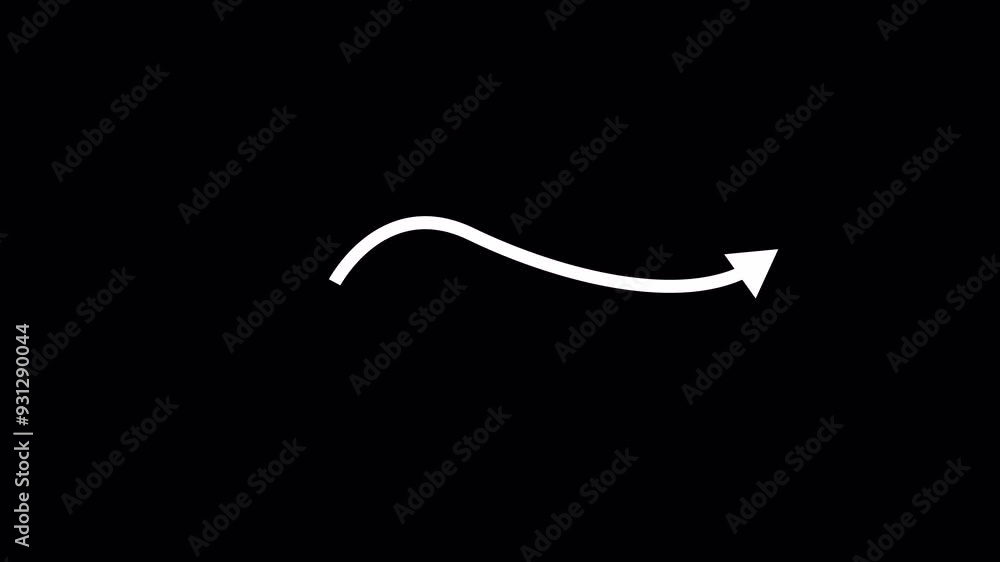 Arrow animation on a black background with alpha channel, Set of animated arrows on a transparent background Arrow animation on a black background with alpha channel, Set of animated arrows on a transparent background