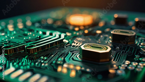 AI-Generated Tea Photo with Circuit Board Design