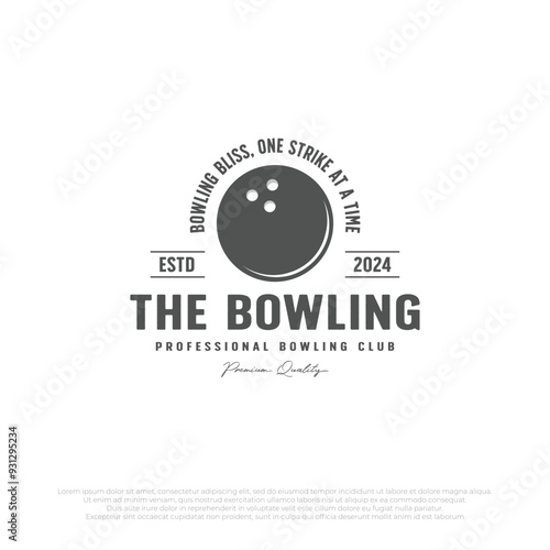 bowling ball logo template. minimalist design bowling game template. vector for bowling club, shop, etc.